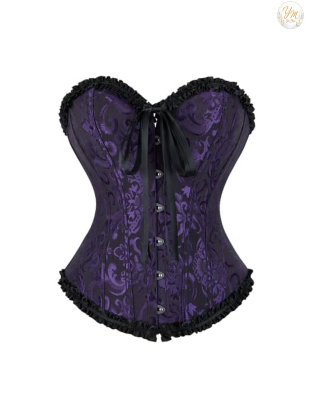 Women's Overbust Corset Lace-Up Back Jacquard Costume Renaissance Victorian